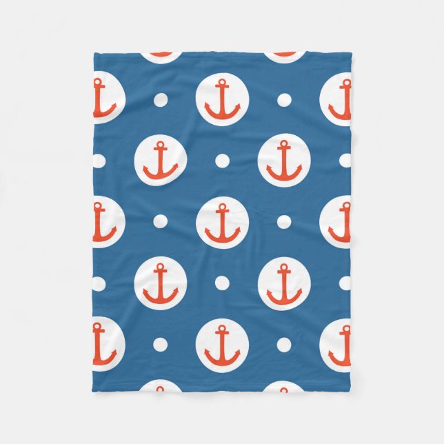 Anchor Dots Fleece Blanket (Front)