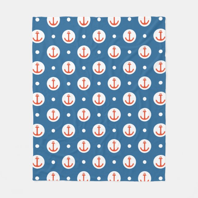 Anchor Dots Fleece Blanket (Front)