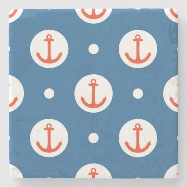 Anchor Dots Stone Coaster (Front)
