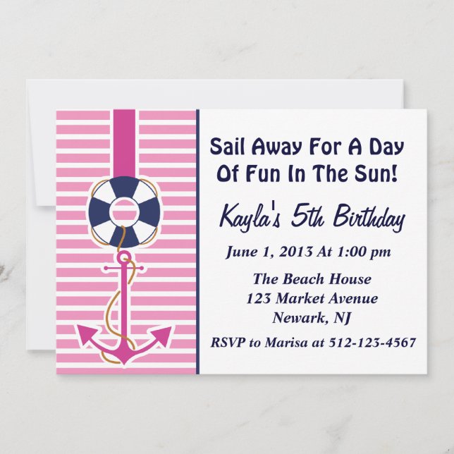 Anchor Girl Invitation (Front)