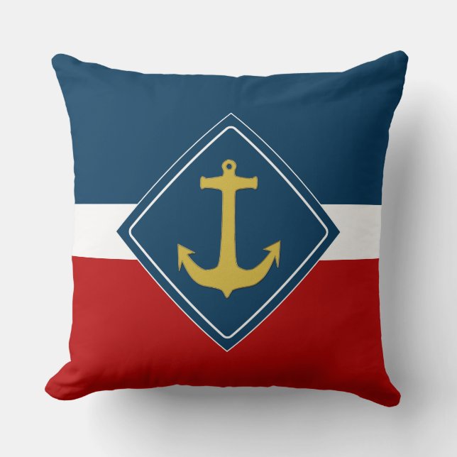 Anchor gold + your background & ideas cushion (Front)
