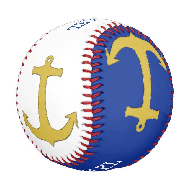Anchor gold + your Name Baseball (Angled)