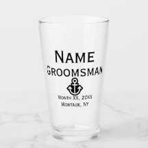 Anchor Groomsman Pint Glass Gift