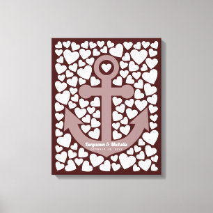 Anchor Guest Book Canvas - 100 Signatures