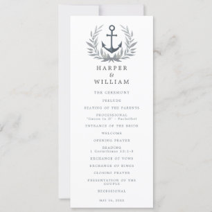 Anchor herald wedding program invitation