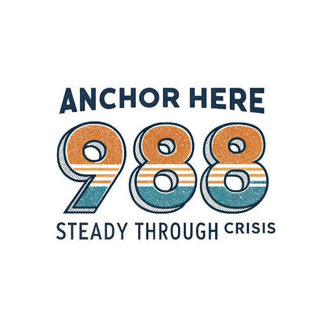 Anchor Here 988 Crisis Support T-Shirt  (Creator Uploaded)