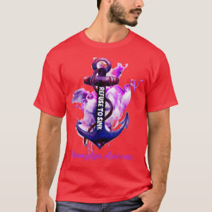 Anchor Hummingbird Purple Ribbon Fibromyalgia Awar T-Shirt