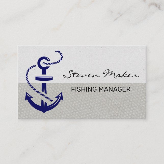 Anchor Icon | Pattern Colour Block Business Card (Front)