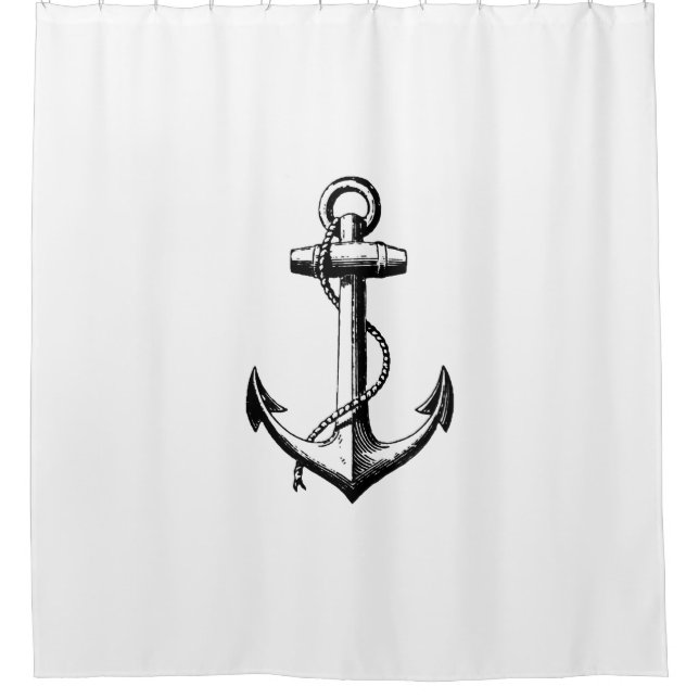 Anchor Illustration Shower Curtain (Front)