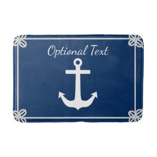 Anchor in Rope Frame Nautical Bath Mat