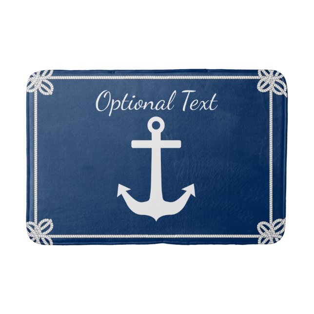 Anchor in Rope Frame Nautical Bath Mat (Front)