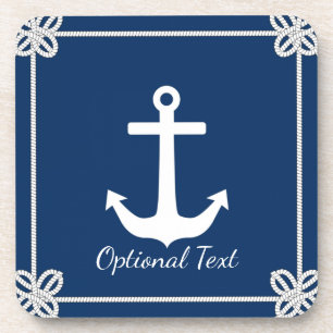 Anchor in Rope Frame Nautical Coaster