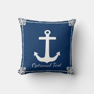 Anchor in Rope Frame Nautical Cushion