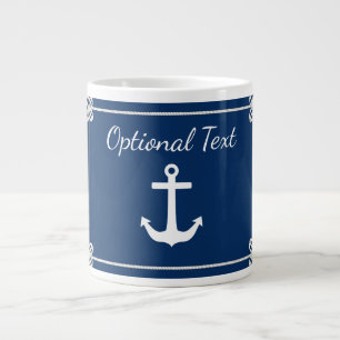 Anchor in Rope Frame Nautical Large Coffee Mug