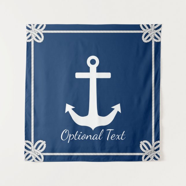 Anchor in Rope Frame Nautical Tapestry (Front)