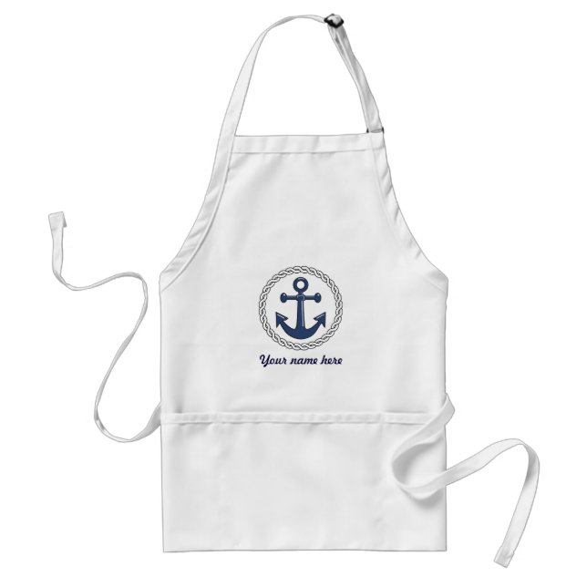Anchor in Rope Personalised Standard Apron (Front)