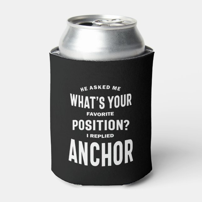 Anchor Job Title Tee Gift For Mens Womens Can Cooler (Can Front)