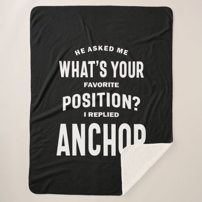 Anchor Job Title Tee Gift For Mens Womens Sherpa Blanket (Front)