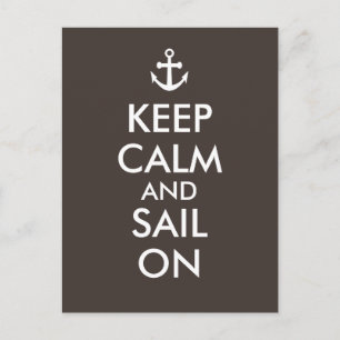 Anchor Keep Calm and Sail On Nautical Custom Postcard