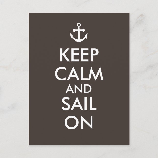 Anchor Keep Calm and Sail On Nautical Custom Postcard (Front)