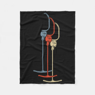 Anchor Lift T-r Lift Skiing Retro Winter Ski Fleece Blanket