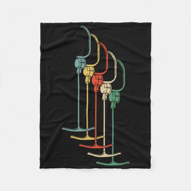 Anchor Lift T-r Lift Skiing Retro Winter Ski  Fleece Blanket (Front)