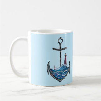 Anchor & Lighthouse (Version 3) Coffee Mug