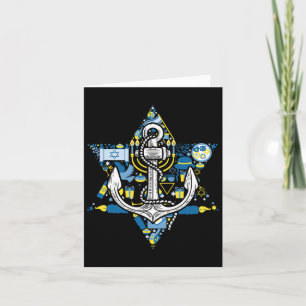 Anchor Menorah Star Hanukkah Boating Sailing Chanu Card