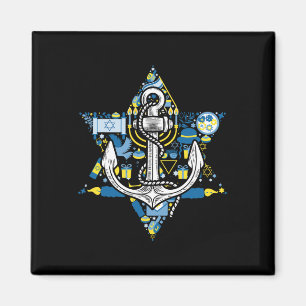 Anchor Menorah Star Hanukkah Boating Sailing Chanu Magnet