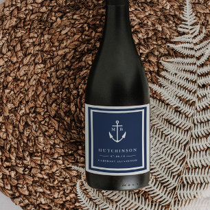 Anchor Monogram Wedding Favour Wine Labels