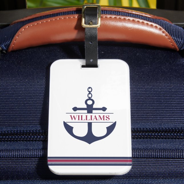 Anchor Monogrammed Luggage Tag (Front Insitu 2)