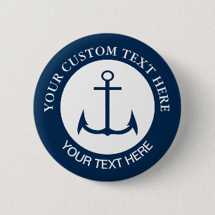 Anchor Nautical Custom Logo Icon  6 Cm Round Badge