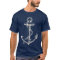 Anchor Nautical Graphic T Shirt Tee Blue White