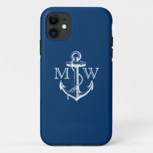 Anchor, Nautical Monogram Case-Mate iPhone Case