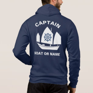 Anchor Nautical Navy Blue Boat Captain Hoodie