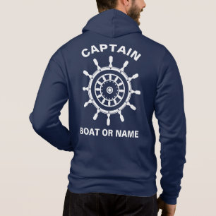Anchor Nautical Navy Blue Boat Captain Hoodie