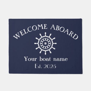 Anchor Nautical Navy Blue Boat Summer Lake Doormat