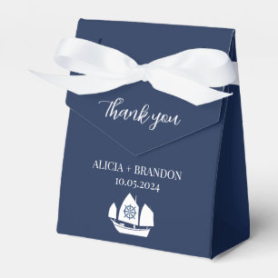 Anchor Nautical Navy Blue Elegant Modern Wedding Favour Box