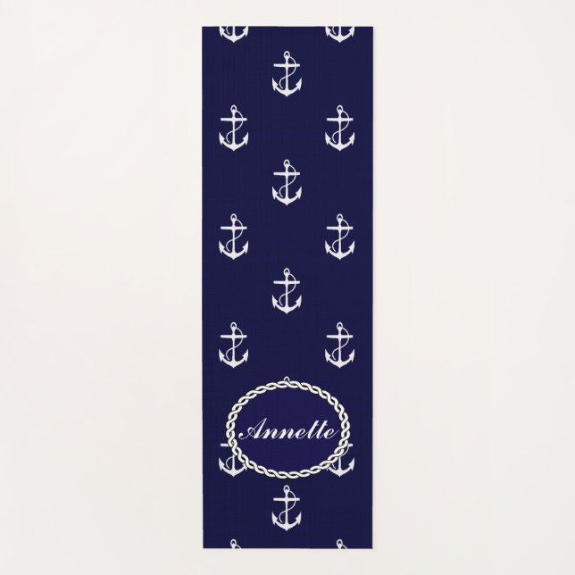 Anchor Nautical Personalised Yoga Mat (Front)