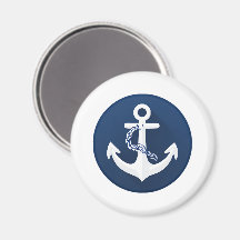 Anchor Nautical Sailing Boating White Navy Blue