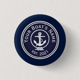 Anchor Nautical Seal 3 Cm Round Badge