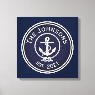 Anchor Nautical Seal Canvas Print
