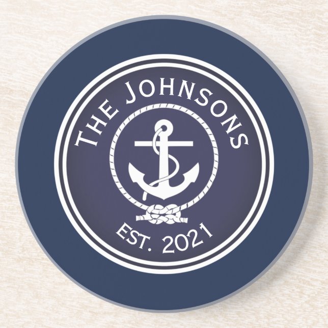 Anchor Nautical Seal  Coaster (Front)