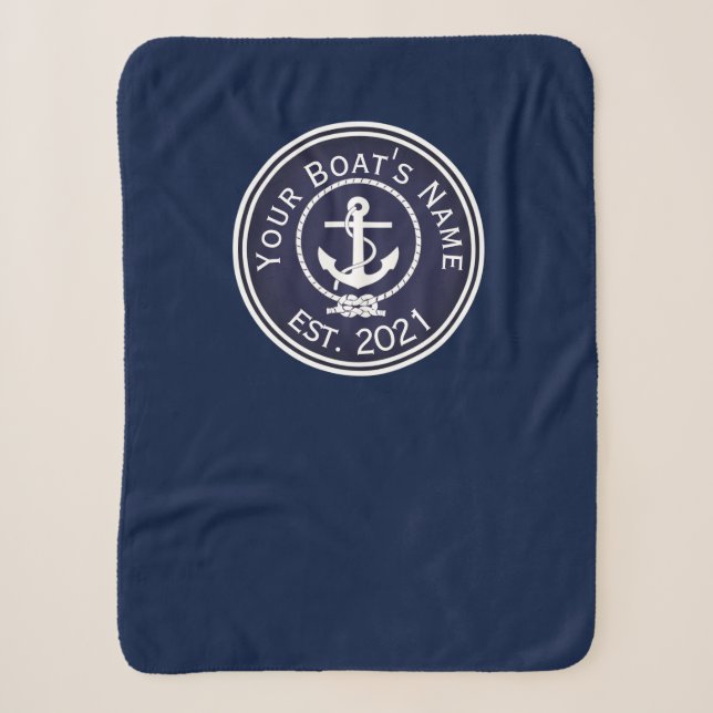 Anchor Nautical Seal   Sherpa Blanket (Front)