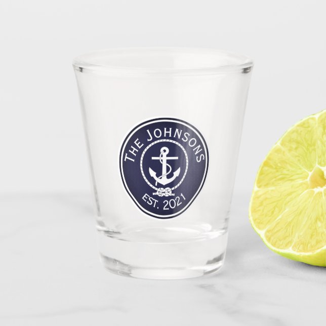 Anchor Nautical Seal  Shot Glass (Front)