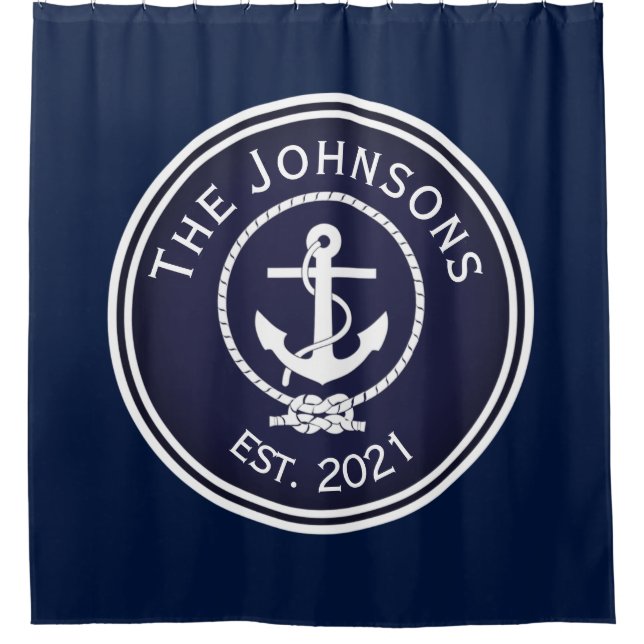 Anchor Nautical Seal   Shower Curtain (Front)