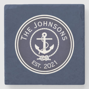 Anchor Nautical Seal Stone Coaster