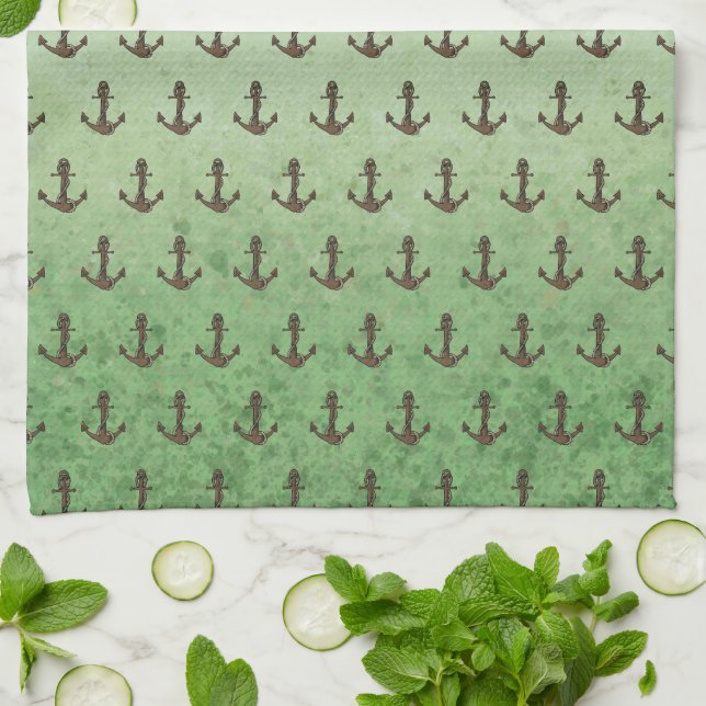 Anchor Nautical  Tea Towel (Folded)