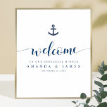 Anchor Nautical Wedding Rehearsal Dinner Welcome Poster<br><div class="desc">We've given this simple, lively wedding rehearsal dinner welcome poster template a splash of panache with 'Welcome' in a flowing modern font. We love the stylised, elongated flourish at both ends of the word. We've also included a nautical accent, with an anchor above the text. The anchor isn't uniformly coloured,...</div>