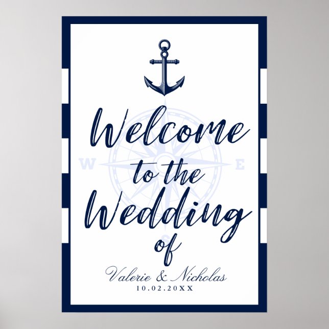 Anchor | Nautical Wedding | Welcome Poster (Front)
